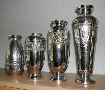 4 Chrome Beldray vases